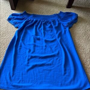 Vibrant Blue Off-Shoulder Dress